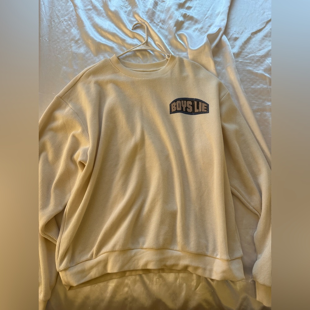 Boys Lie Let Love Guide My Way Waffle Knit Crewneck